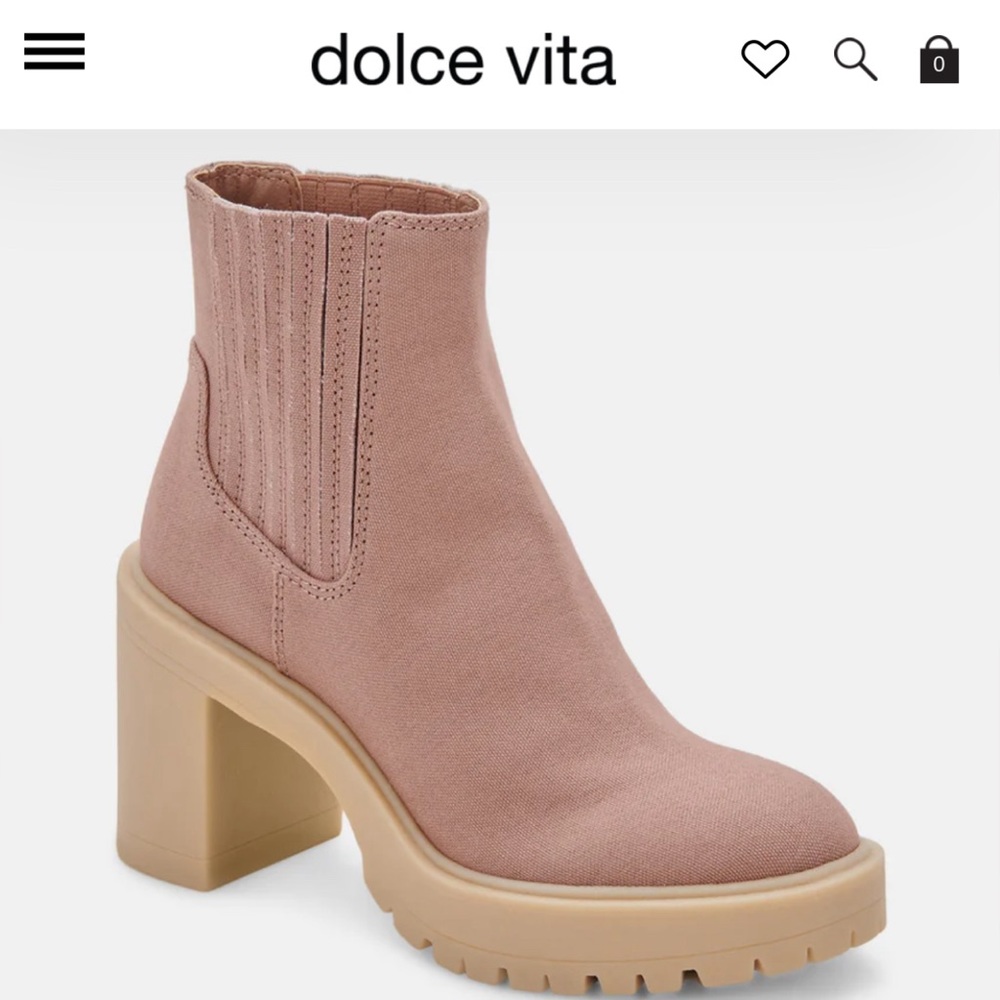 Dolce vita caster booties in cafe canvas size 5